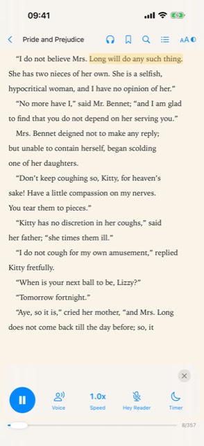 Pride and Prejudice, read aloud